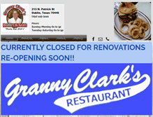 Tablet Screenshot of grannyclarksrestaurant.com